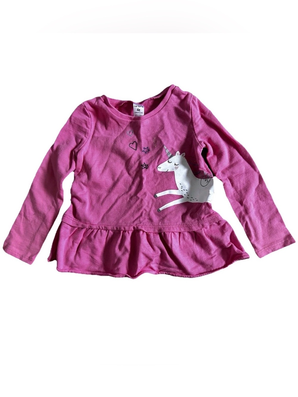 Carter's Pink Unicorn Long Sleeve Top tshirt for girls 4T